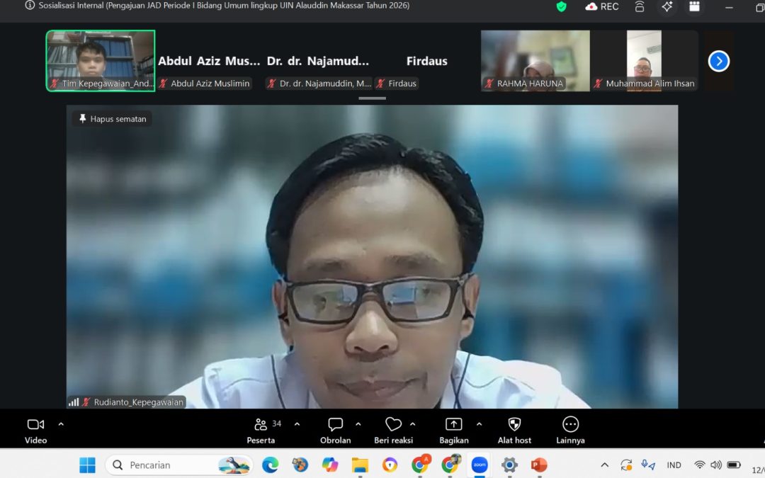 Tim Kepegawaian/SDM Aparatur UIN Alauddin Makassar Gelar Sosialisasi Internal Pengajuan JAD Periode I Bidang Umum Tahun 2026